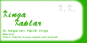 kinga kaplar business card